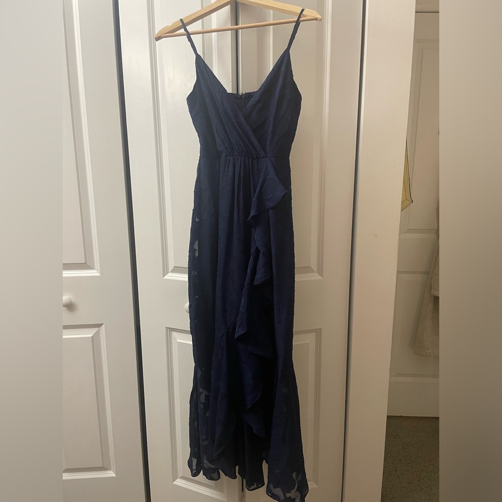 Lulus Lace Navy Blue High Low Dress